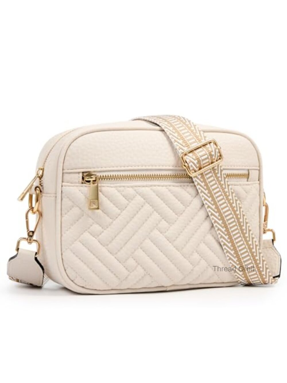 Small Quilted Faux Leather Crossbody Bag Vegan Purse Adjustable Strap